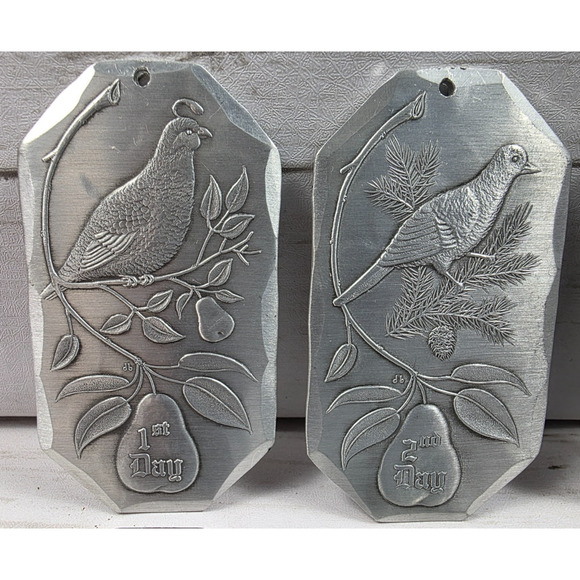 Twelve Days of Christmas Ornaments, Limited Edition 2001, Wendell-August Stamped - Picture 1 of 15
